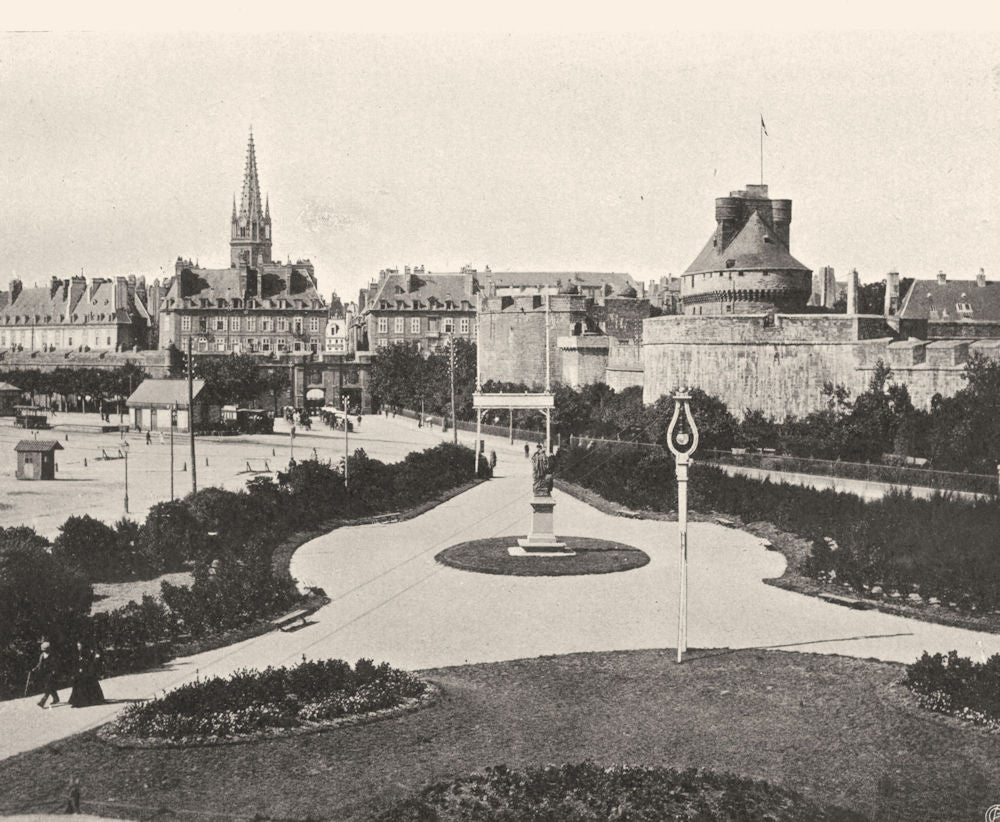 ILLE-ET-VILAINE. Vue de Saint-Malo prise du casino 1902 old antique print